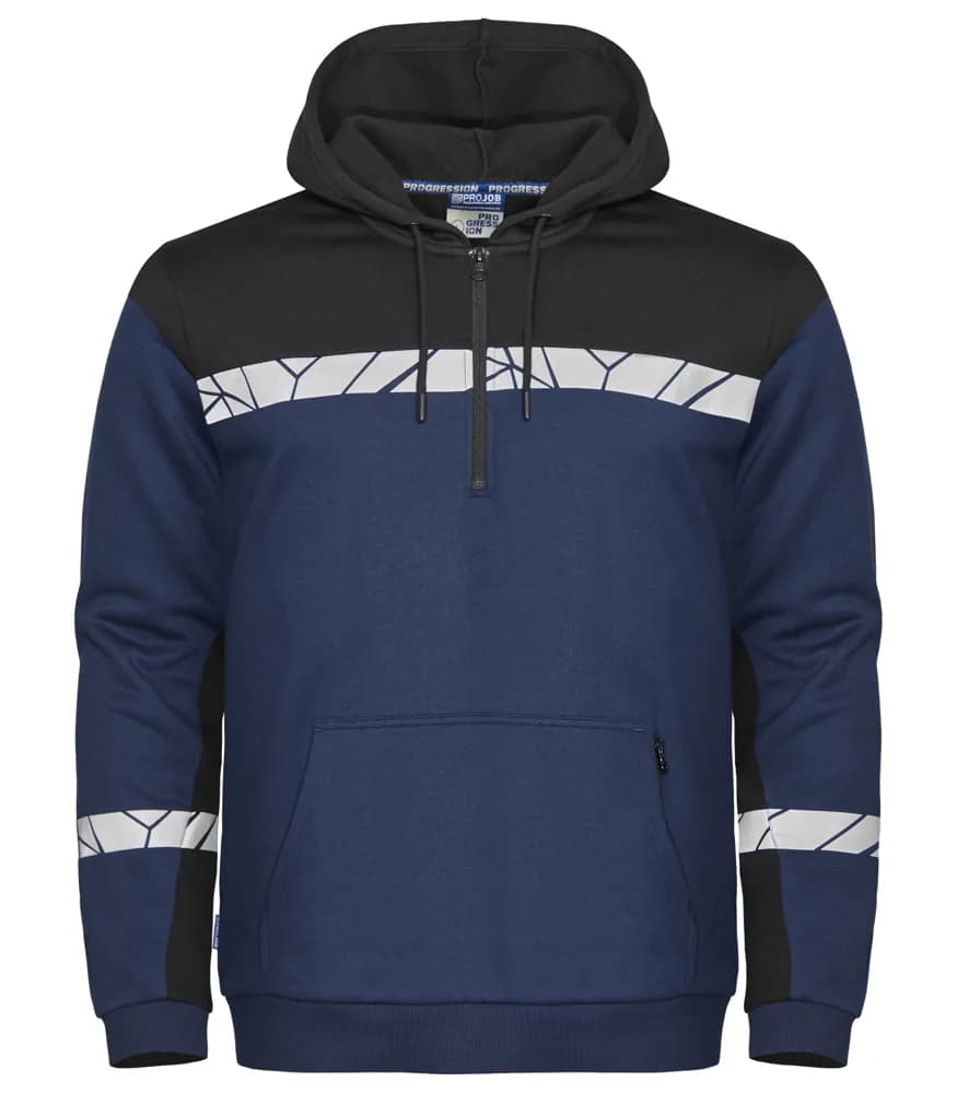 Projob 7104 HOODIE MET HALVE RITSSLUITING - Marine/zwart