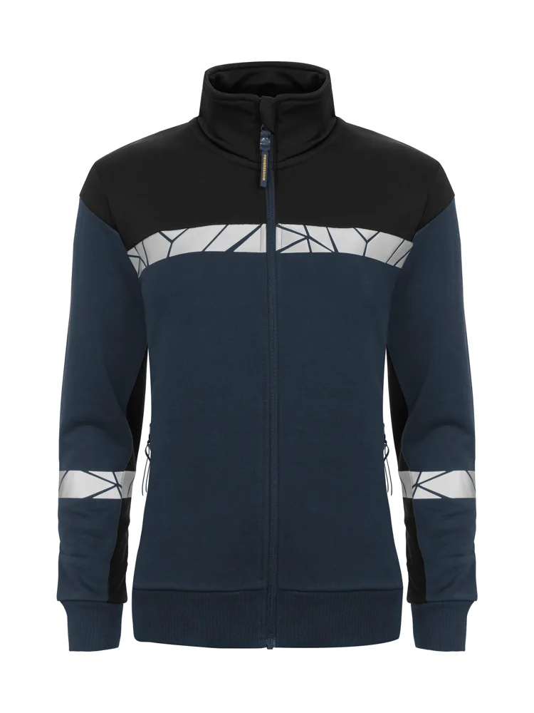 Projob 7105 SWEATER MET VOLLEDIGE RITSSLUITING DAMES - Marine/zwart