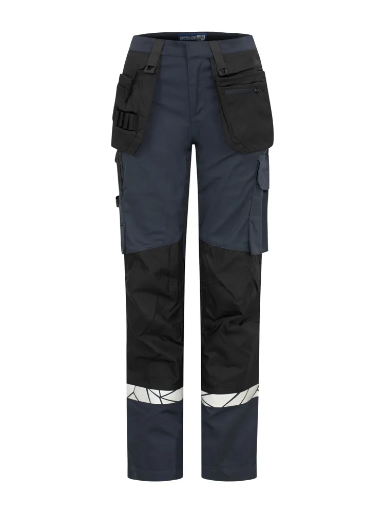 Projob 7513 STRETCHBROEK MET KNIEZAKKEN EN SPIJKERZAKKEN DAMES - Marine/Zwart