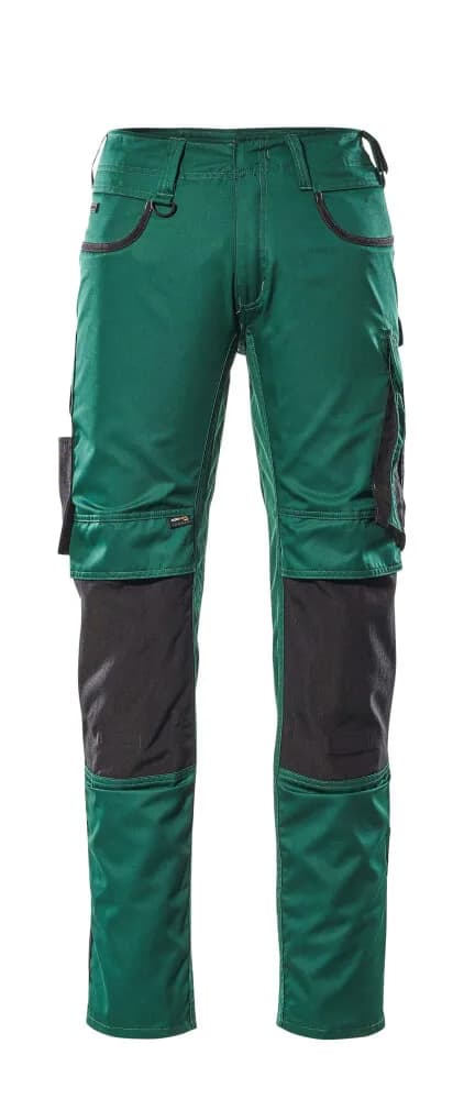 MASCOT® Broek met kniezakken - groen/zwart