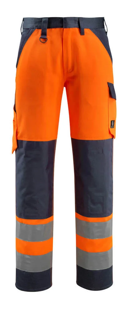 MASCOT® Broek met kniezakken - hi-vis oranje/donkermarine