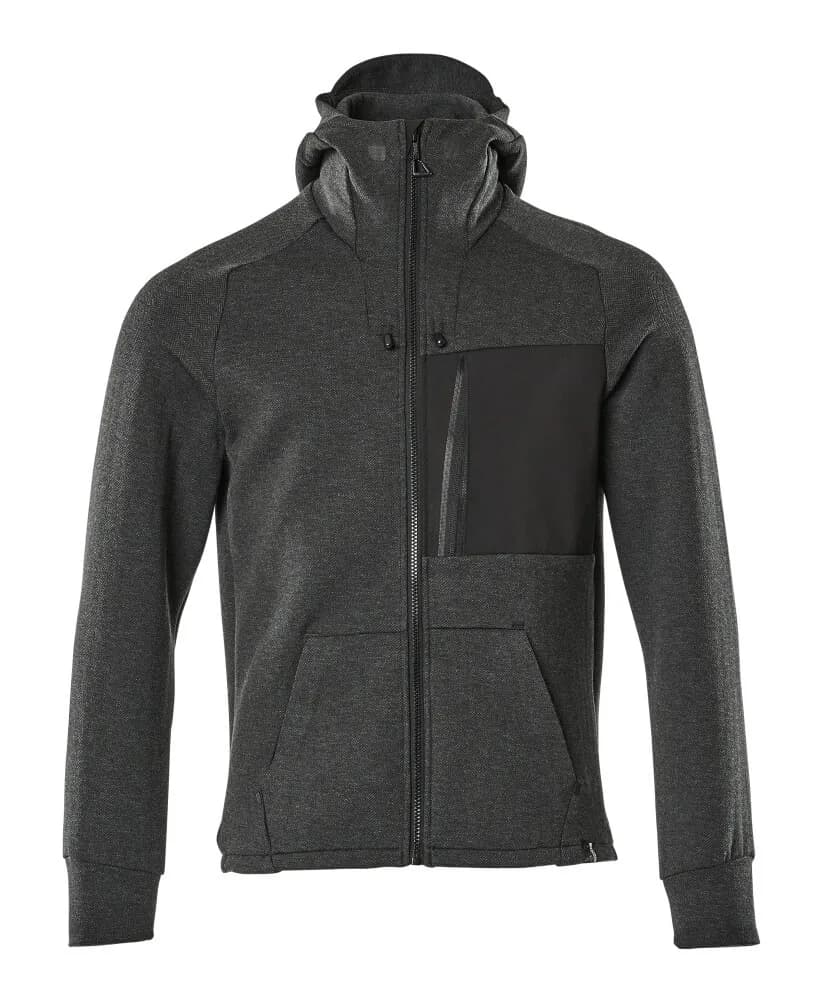 MASCOT® Capuchontrui met rits - zwart