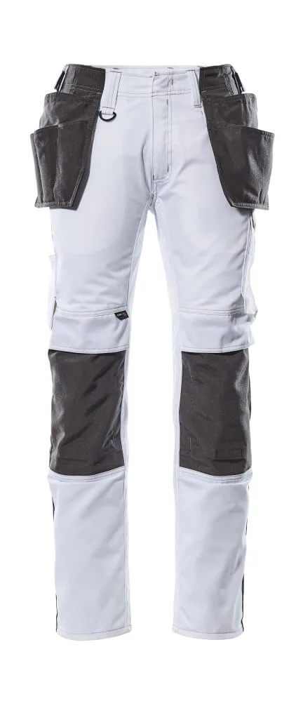 MASCOT® Broek met spijkerzakken - wit/donkerantraciet