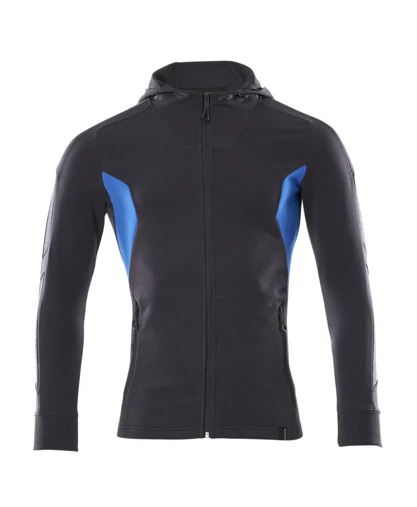 MASCOT® Capuchontrui met rits - donkermarine/helder blauw