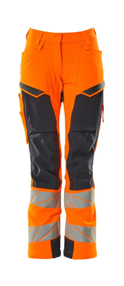 MASCOT® Broek met kniezakken - hi-vis oranje/donkermarine