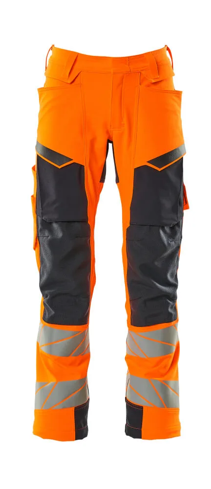 MASCOT® Broek met kniezakken - hi-vis oranje/donkermarine