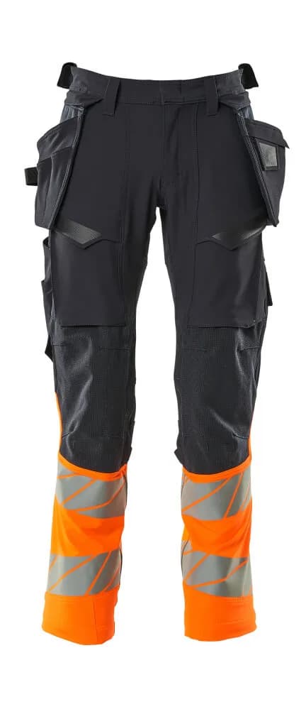 MASCOT® Broek met spijkerzakken - donkermarine/hi-vis oranje
