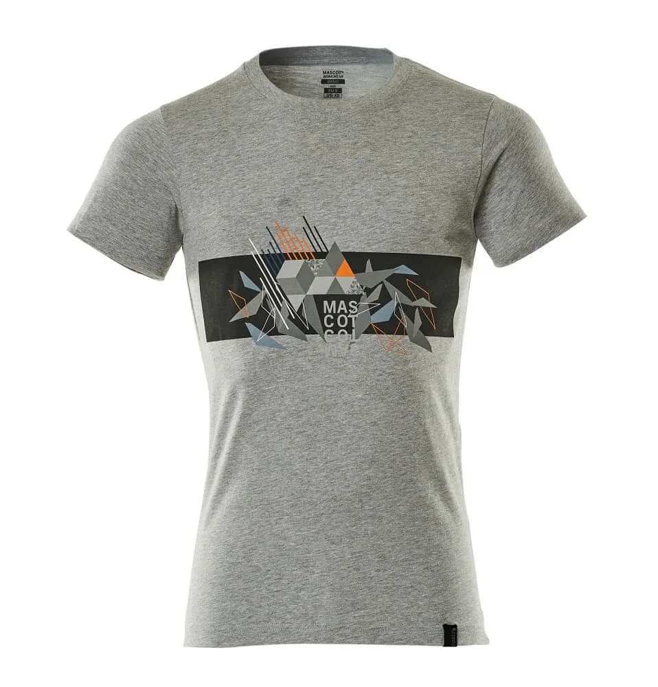 MASCOT® T-shirt - grijs gemeleerd/hi-vis oranje
