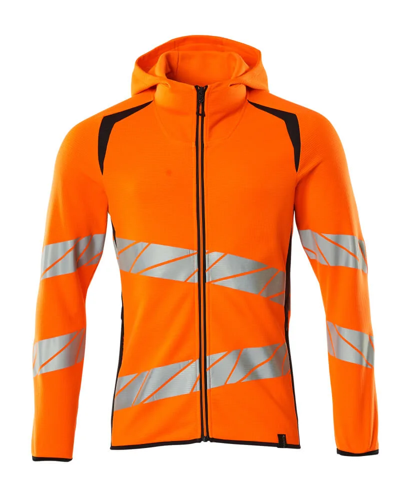 MASCOT® Capuchontrui met rits - hi-vis oranje/donkermarine
