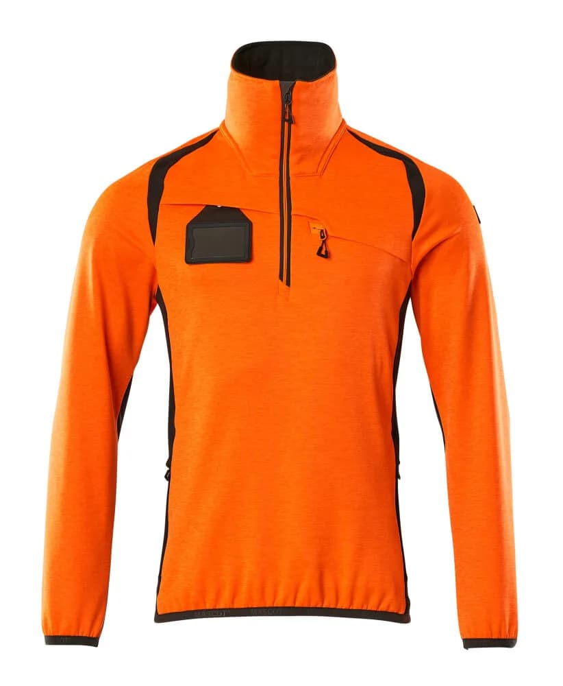 MASCOT® Fleecetrui met korte rits - hi-vis oranje/donkerantraciet