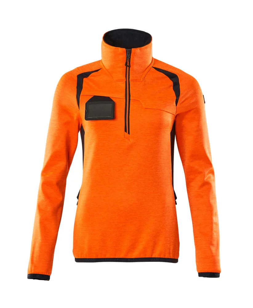 MASCOT® Fleecetrui met korte rits - hi-vis oranje/donkermarine