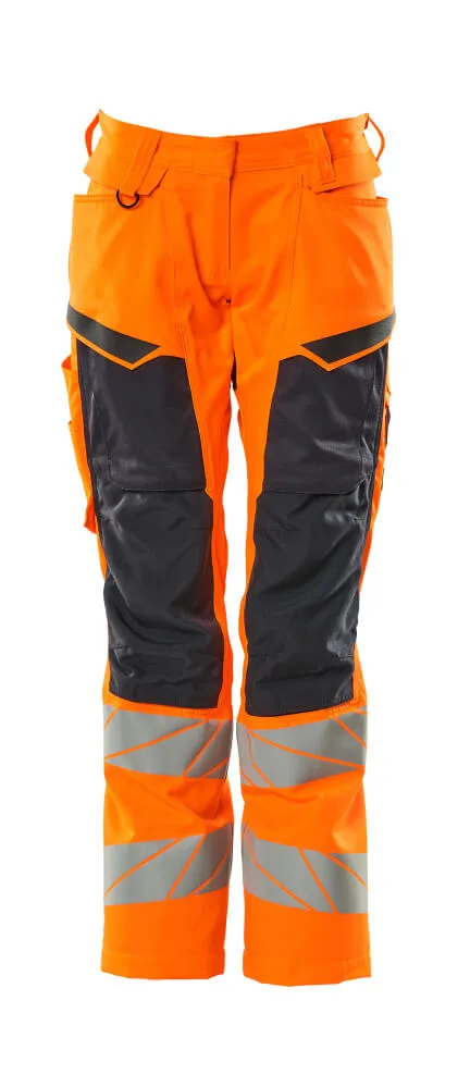 MASCOT® Broek met kniezakken - hi-vis oranje/donkermarine