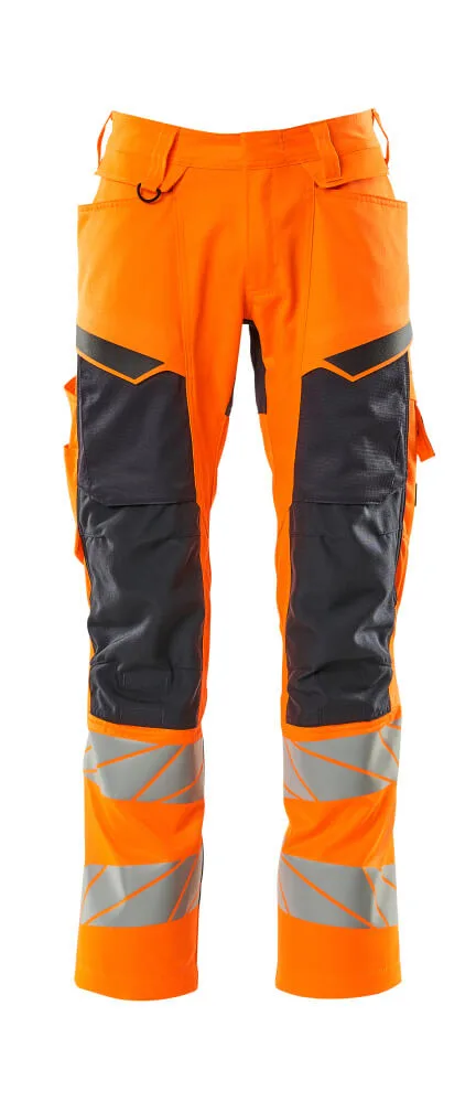 MASCOT® Broek met kniezakken - hi-vis oranje/donkermarine