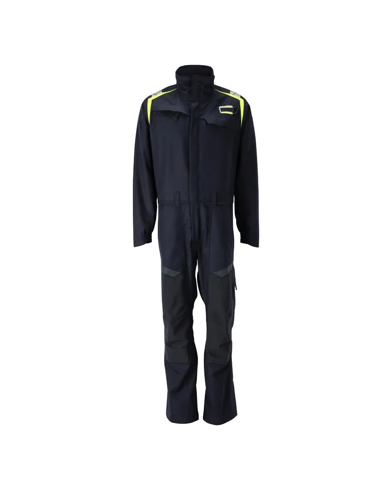 MASCOT® Overall met kniezakken - donkermarine/hi-vis geel