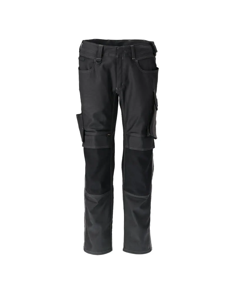 MASCOT® Broek met kniezakken - zwart/donkerantraciet