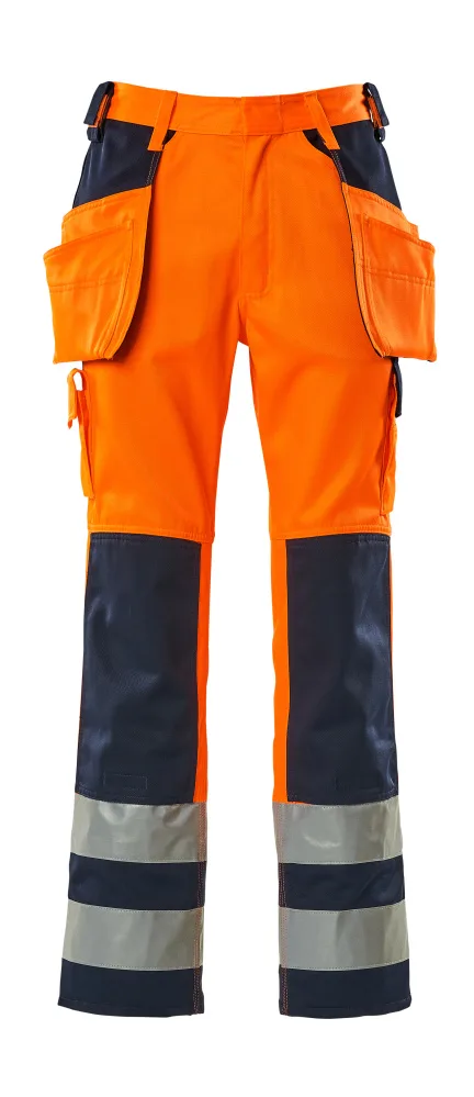 MASCOT® Broek met spijkerzakken - hi-vis oranje/marine