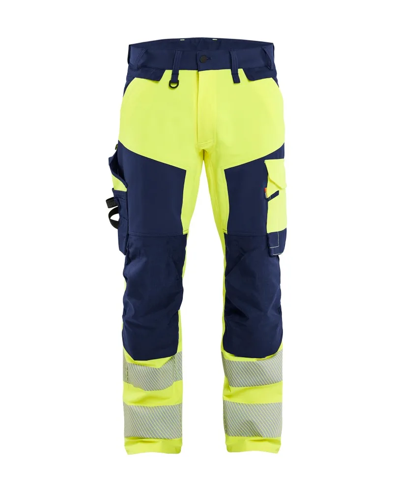 Blåkläder High Vis werkbroek 4-weg stretch - High Vis Geel/Marineblauw (3389)
