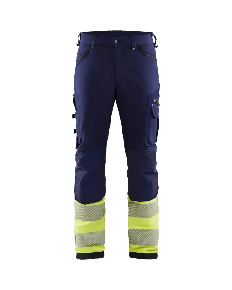 Blåkläder High Vis Werkbroek 4-weg stretch - Marine/High Vis Geel (8933)