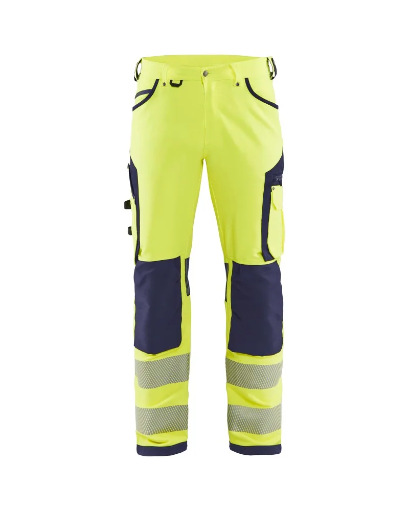 Blåkläder High Vis werkbroek 4-weg stretch - High Vis Geel/Marineblauw (3389)