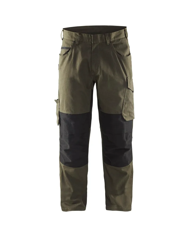 Blåkläder Service werkbroek stretch - Groen/Zwart (4599)