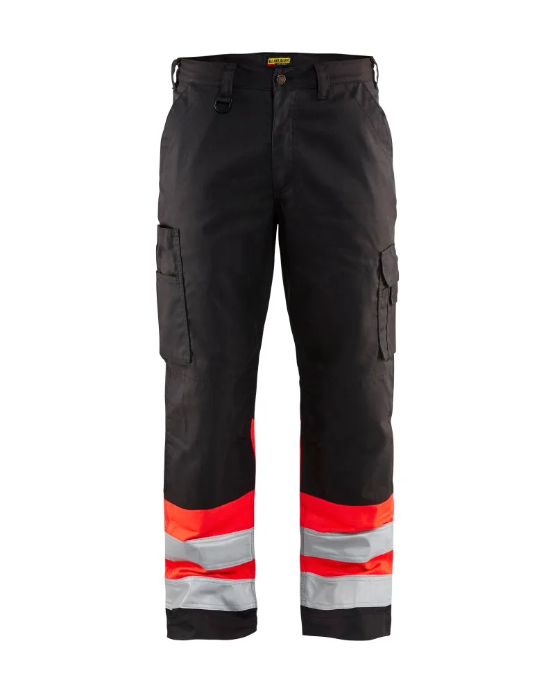 Blåkläder High Vis Werkbroek - Zwart/High Vis Rood (9955)