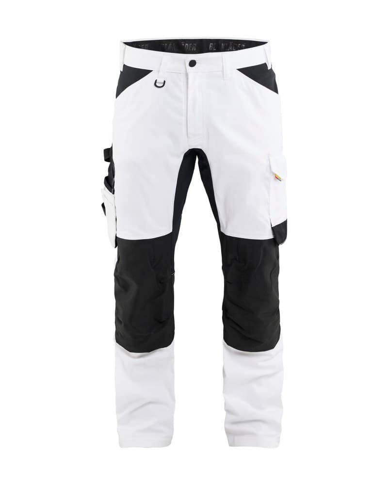 Blåkläder Schildersbroek met stretch - Wit/zwart (1099)