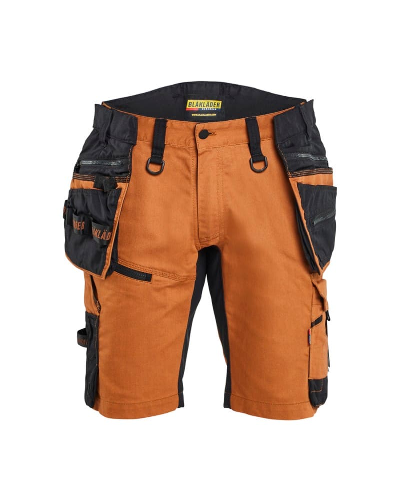 Blåkläder STRIKER Short met stretch en afneembare gereedschapszakken - Roest/Zwart (4099)