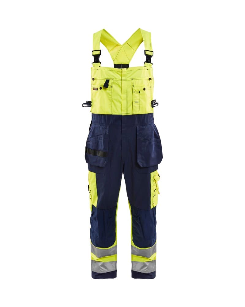 Blåkläder High Vis Bretelbroek - High Vis Geel/Marineblauw (3389)