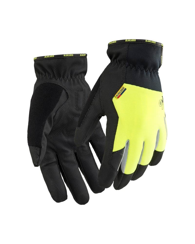 Blåkläder Supreme Strong Werkhandschoenen gevoerd touch - Zwart/High Vis Geel (9933)