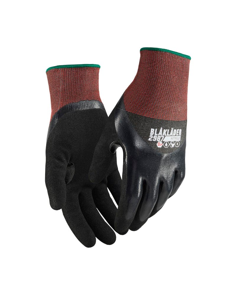 Blåkläder Snijbestendige handschoenen D nitril-gecoat Touch waterdicht - Zwart (9900)