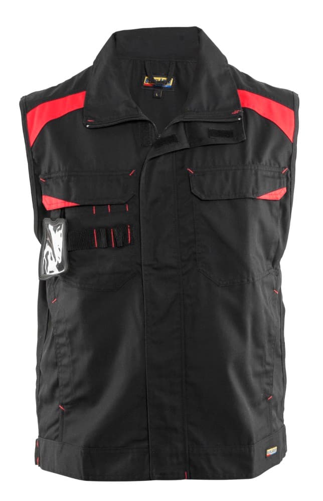 Blåkläder Industrie Werkvest. ongevoerd - Zwart/Rood (9956)