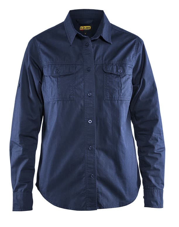 Blåkläder Dames overhemd twill - Marineblauw (8900)