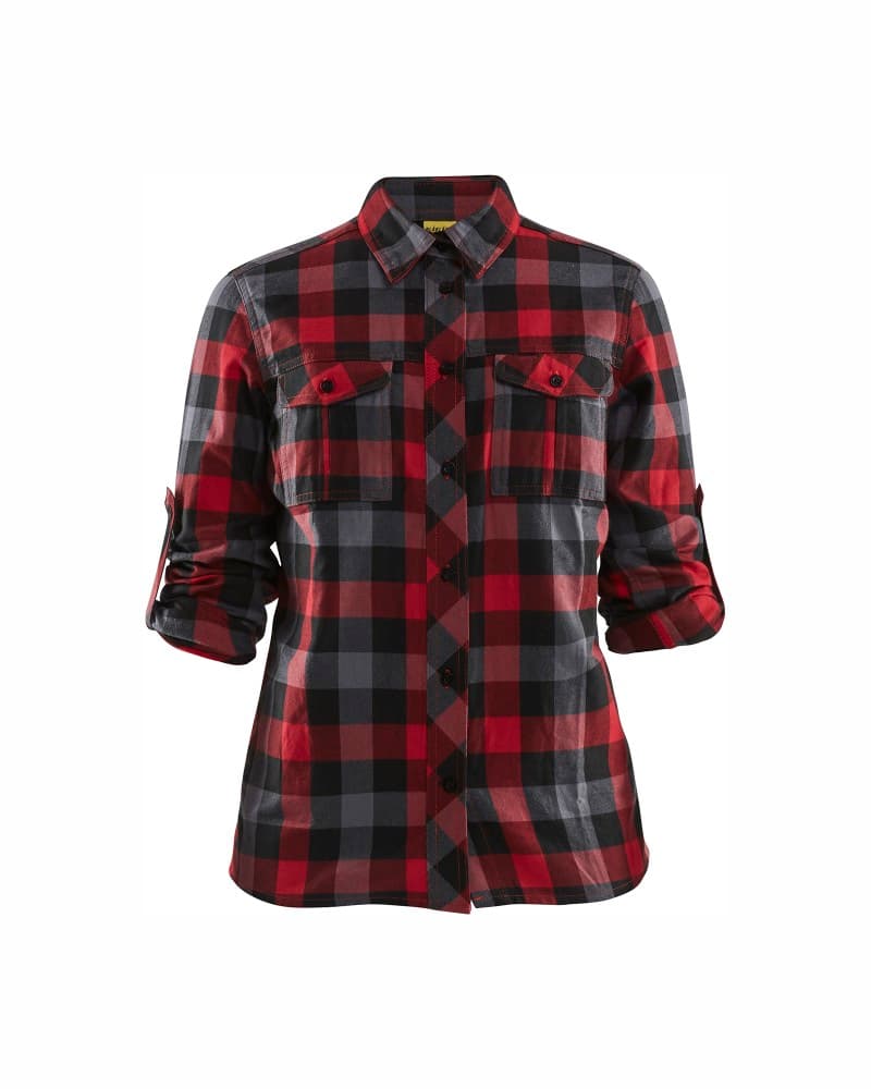 Blåkläder Dames overhemd flanel - Rood/Zwart (5699)