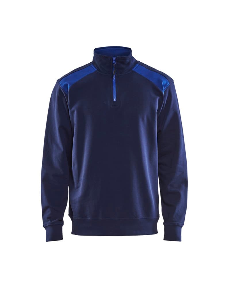 Blåkläder Sweatshirt bi-colour met halve rits - Marineblauw/Korenblauw (8985)