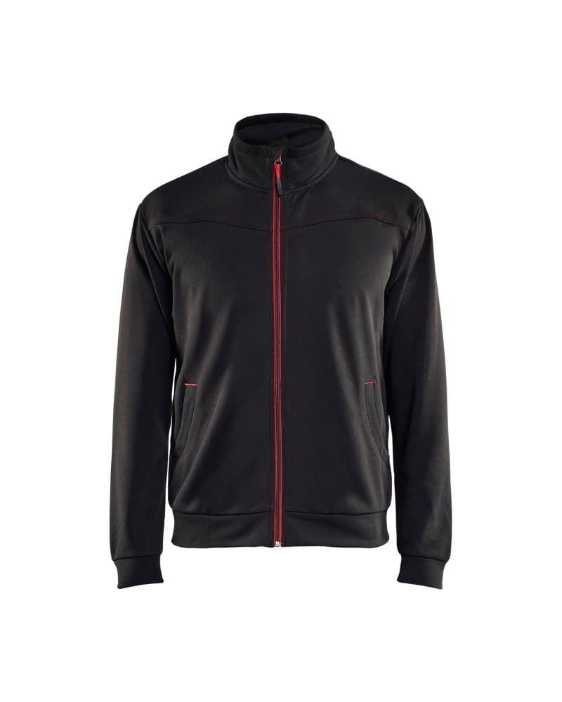 Blåkläder Sweatshirt met rits - Zwart/Rood (9956)