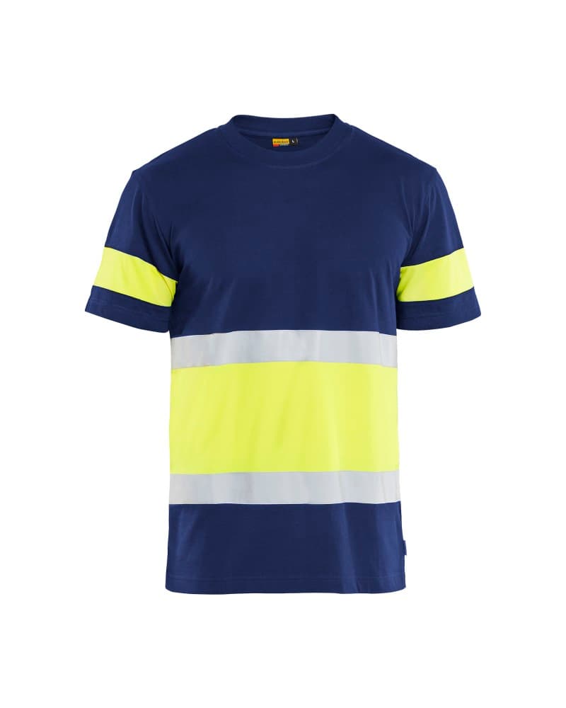 Blåkläder T-shirt High Vis - Marine/High Vis Geel (8833)