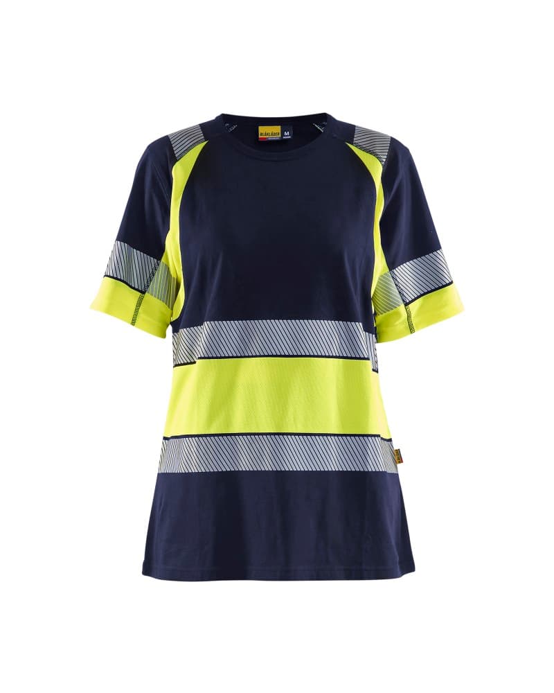 Blåkläder Dames T-Shirt High Vis - Marine/High Vis Geel (8833)