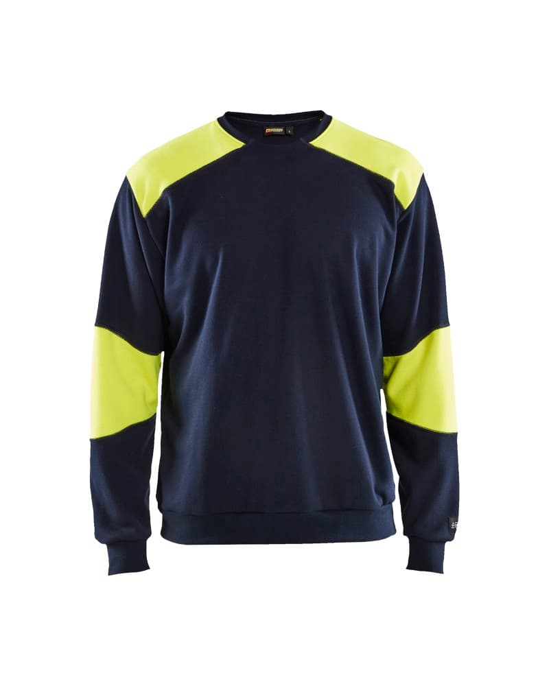 Blåkläder Vlamvertragend sweatshirt - Marine/High Vis Geel (8933)