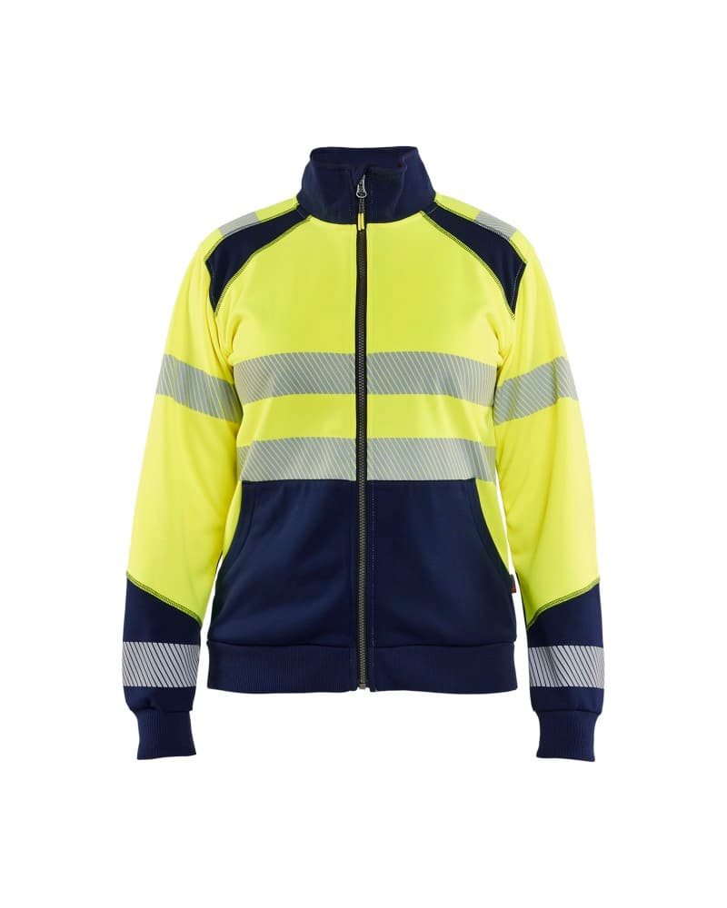 Blåkläder Dames sweatshirt met rits High Vis - High Vis Geel/Marineblauw (3389)