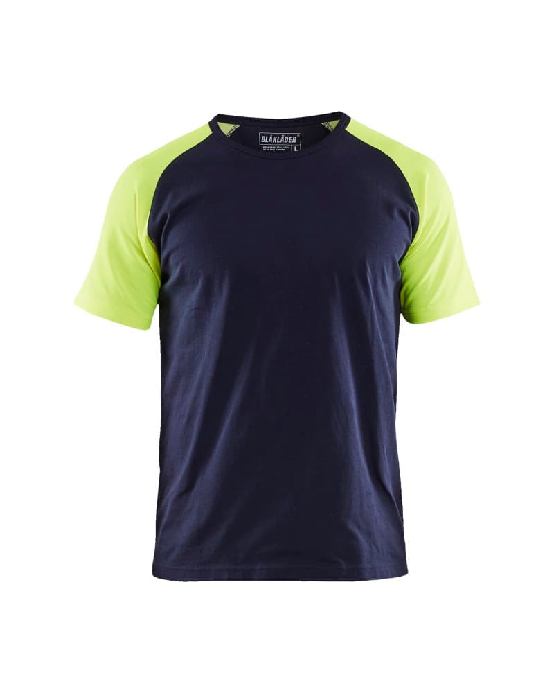 Blåkläder T-shirt Visible - Marine/High Vis Geel (8833)