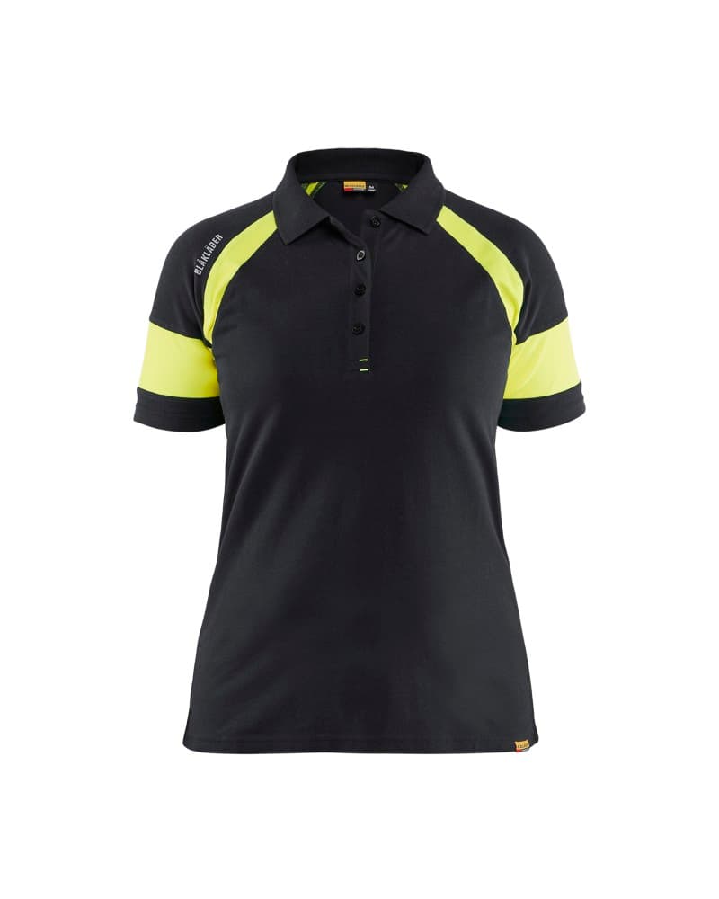 Blåkläder Dames Poloshirt visible - Zwart/High Vis Geel (9933)