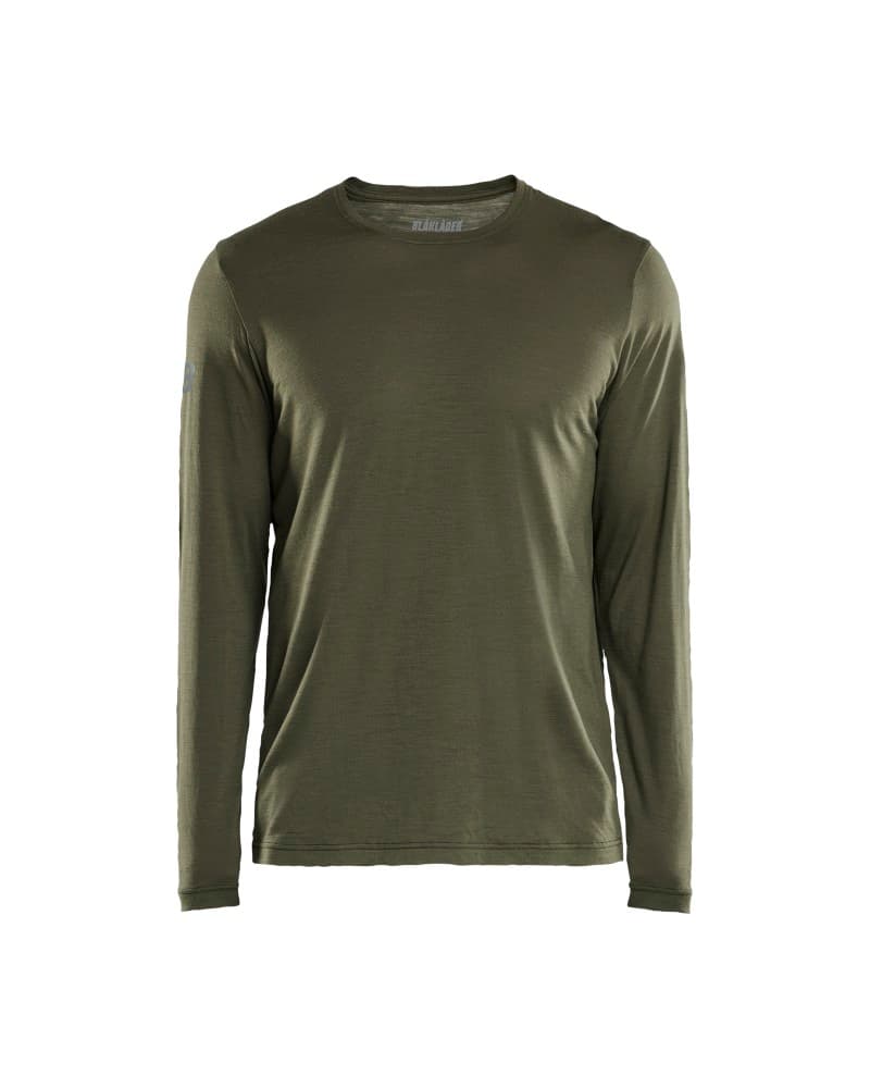 Blåkläder T-shirt lange mouwen merinowol - Donker herfstgroen (4209)