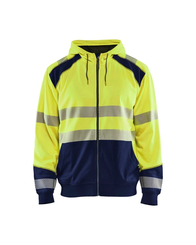Blåkläder Hooded sweatshirt met rits High Vis - High Vis Geel/Marineblauw (3389)