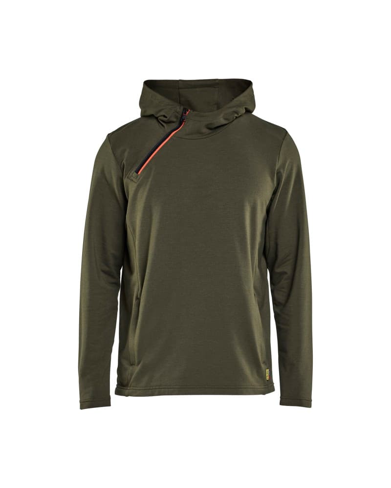 Blåkläder Hoodie met schuine halve rits - Donker herfstgroen (4209)