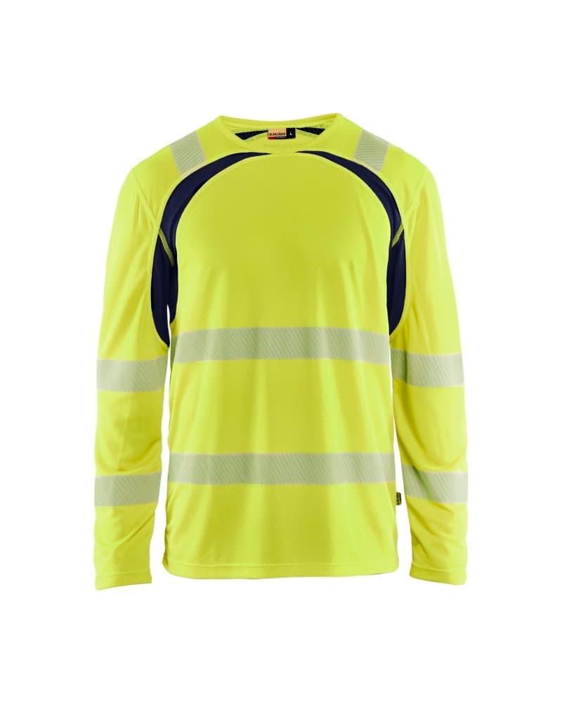 Blåkläder UV-T-shirt lange mouwen High Vis - High Vis Geel/Marineblauw (3389)
