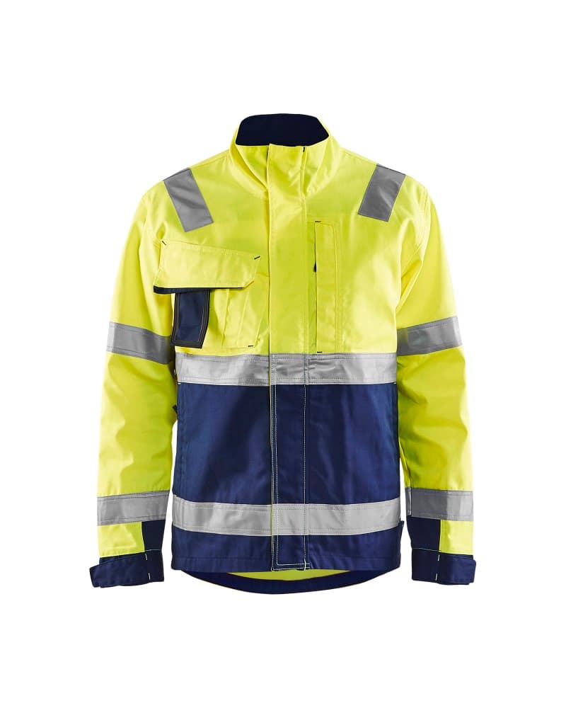 Blåkläder Jack ongevoerd High Vis - High Vis Geel/Marineblauw (3389)