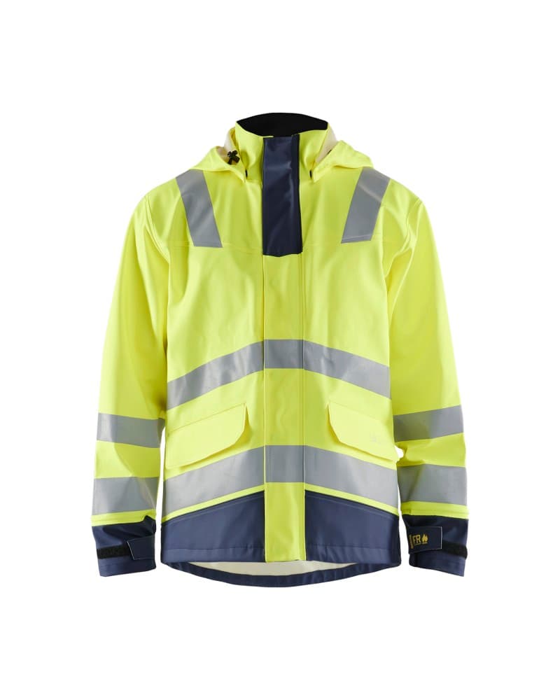 Blåkläder Vlamvertragende regenjas LEVEL 2 - High Vis Geel/Marineblauw (3389)