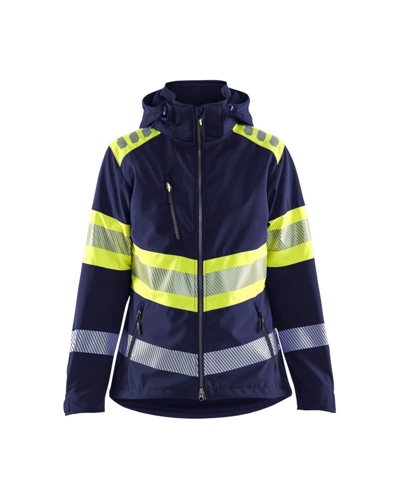 Blåkläder Dames Softshell Jack High Vis - Marine/High Vis Geel (8933)