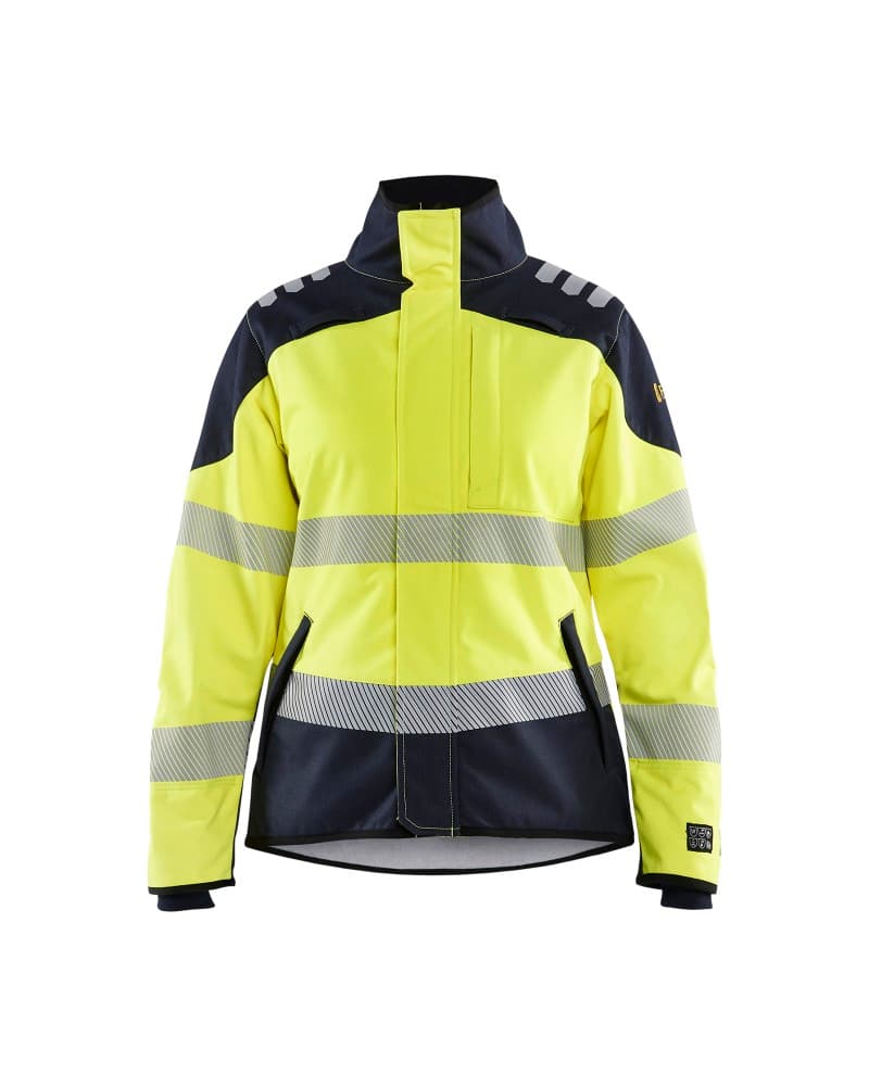 Blåkläder APC 2 Dames Multinorm Softshell jack - High Vis Geel/Marineblauw (3389)