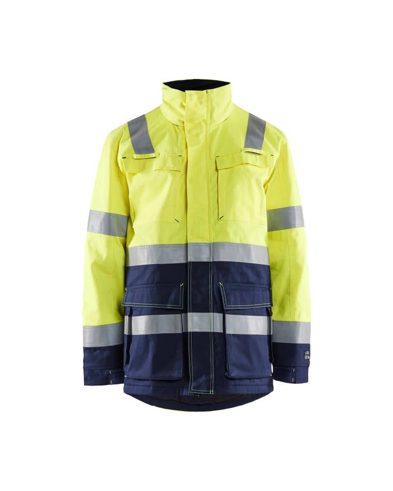 Blåkläder Vlamvertragende Winterparka - High Vis Geel/Marineblauw (3389)